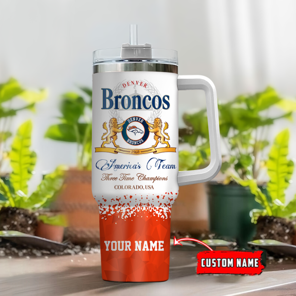 Denver Broncos NFL Champions Modelo Custom Stanley Quencher 30oz-40oz Stainless Steel Tumbler Hot And Cold Tumbler - Image 2