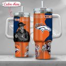 NFL Denver Broncos Gangster Skeleton Custom Stanley Quencher 30oz-40oz Stainless Steel Tumbler Hot And Cold Tumbler