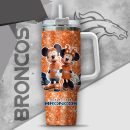 NFL Denver Broncos Mickey And Minnie Couple Custom Stanley Quencher 30oz-40oz Stainless Steel Tumbler Hot And Cold Tumbler