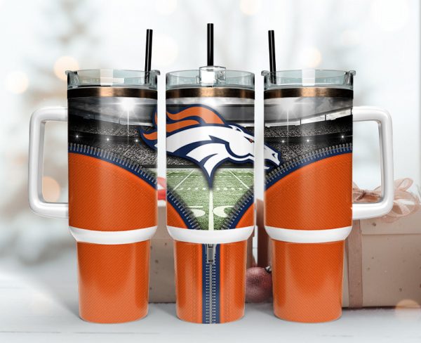 Denver Broncos NFL Custom Stanley Quencher 30oz-40oz Stainless Steel Tumbler Hot And Cold Tumbler