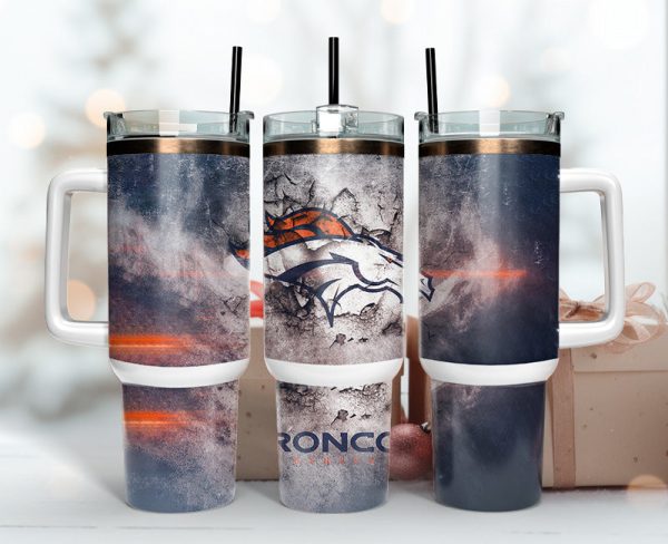 Denver Broncos NFL Custom Stanley Quencher 30oz-40oz Stainless Steel Tumbler Hot And Cold Tumbler