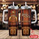 Denver Broncos NFL Golden Logos US Flag Custom Stanley Quencher 30oz-40oz Stainless Steel Tumbler Hot And Cold Tumbler
