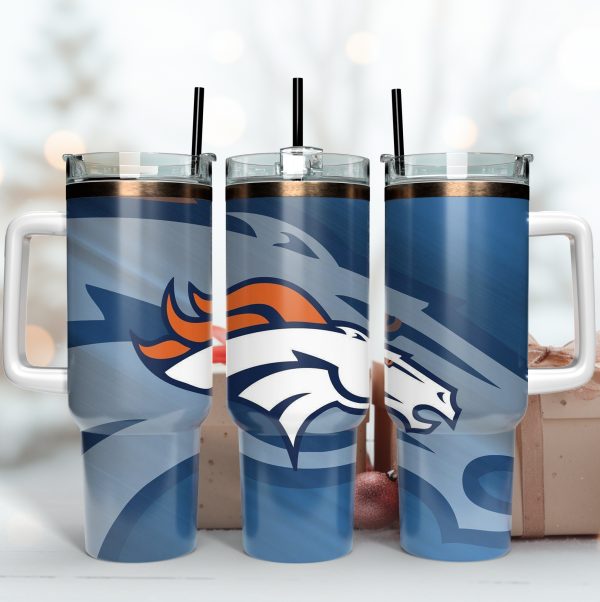 Denver Broncos NFL Custom Stanley Quencher 30oz-40oz Stainless Steel Tumbler Hot And Cold Tumbler