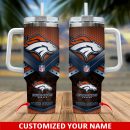 Denver Broncos NFL Custom Stanley Quencher 30oz-40oz Stainless Steel Tumbler Hot And Cold Tumbler