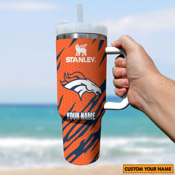 Denver Broncos NFL Custom Stanley Quencher 30oz-40oz Stainless Steel Tumbler Hot And Cold Tumbler