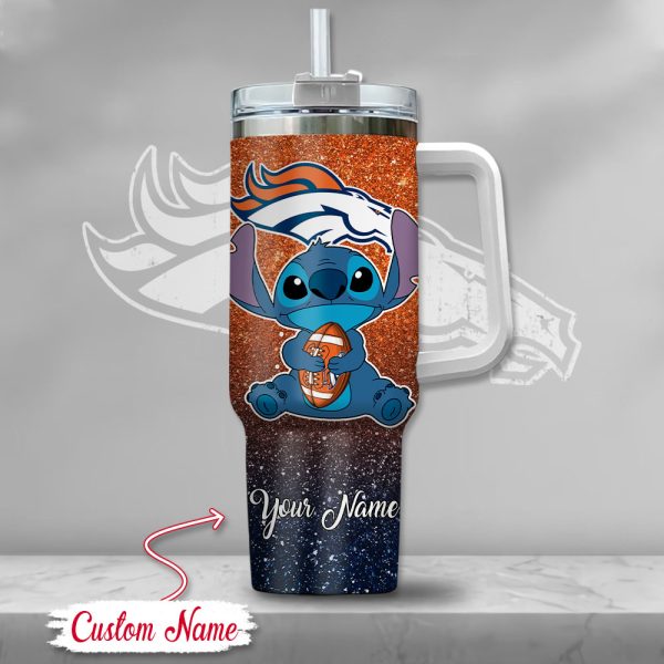 Denver Broncos NFL Custom Stanley Quencher 30oz-40oz Stainless Steel Tumbler Hot And Cold Tumbler - Image 2