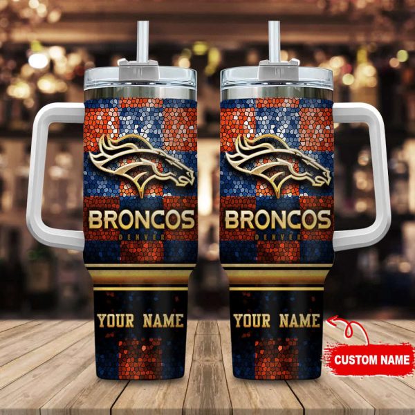 Denver Broncos NFL Custom Stanley Quencher 30oz-40oz Stainless Steel Tumbler Hot And Cold Tumbler