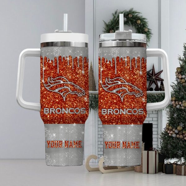 Denver Broncos NFL Custom Stanley Quencher 30oz-40oz Stainless Steel Tumbler Hot And Cold Tumbler