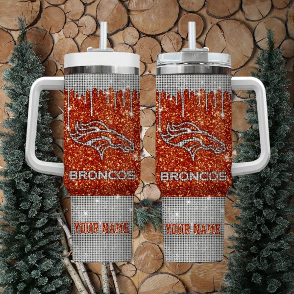 Denver Broncos NFL Custom Stanley Quencher 30oz-40oz Stainless Steel Tumbler Hot And Cold Tumbler - Image 2