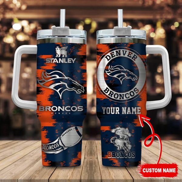 Denver Broncos NFL Custom Stanley Quencher 30oz-40oz Stainless Steel Tumbler Hot And Cold Tumbler