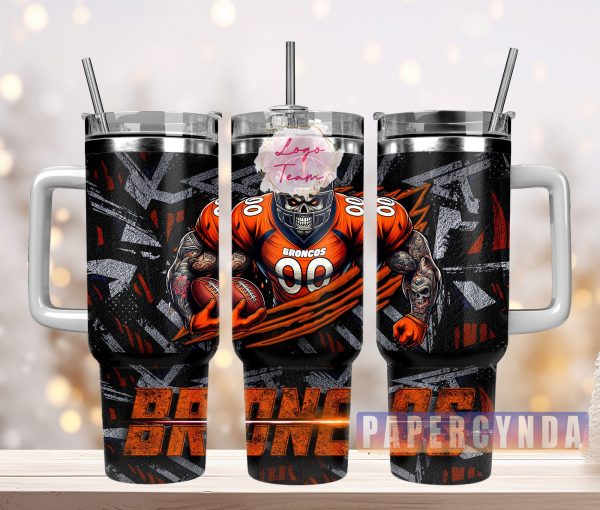 Denver Broncos Custom Stanley Quencher 30oz-40oz Stainless Steel Tumbler Hot And Cold Tumbler