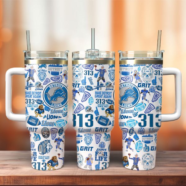 Detroit Lions NFL Sports Custom Stanley Quencher 30oz-40oz Stainless Steel Tumbler Hot And Cold Tumbler