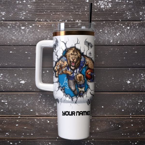 Detroit Lions NFL Sports Custom Stanley Quencher 30oz-40oz Stainless Steel Tumbler Hot And Cold Tumbler - Image 2