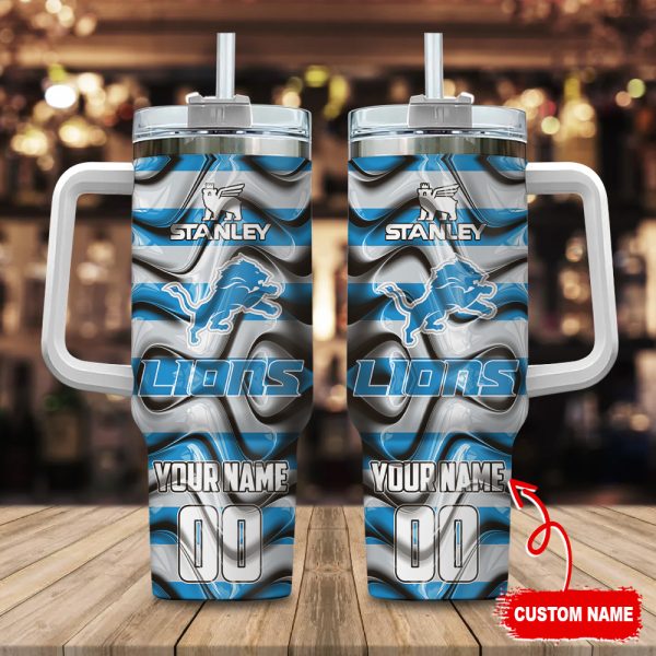 Detroit Lions NFL Custom Stanley Quencher 30oz-40oz Stainless Steel Tumbler Hot And Cold Tumbler