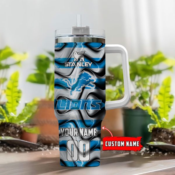 Detroit Lions NFL Custom Stanley Quencher 30oz-40oz Stainless Steel Tumbler Hot And Cold Tumbler - Image 2
