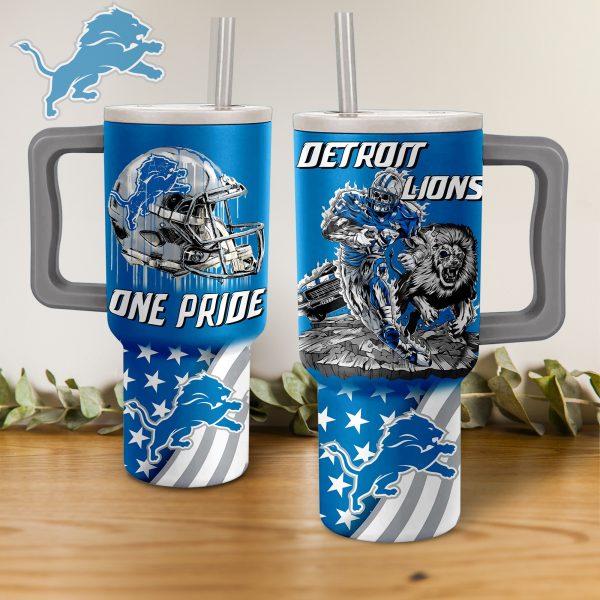 Detroit Lions NFL Custom Stanley Quencher 30oz-40oz Stainless Steel