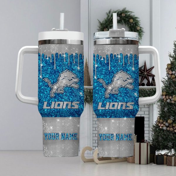 Detroit Lions NFL Custom Stanley Quencher 30oz-40oz Stainless Steel Tumbler Hot And Cold Tumbler