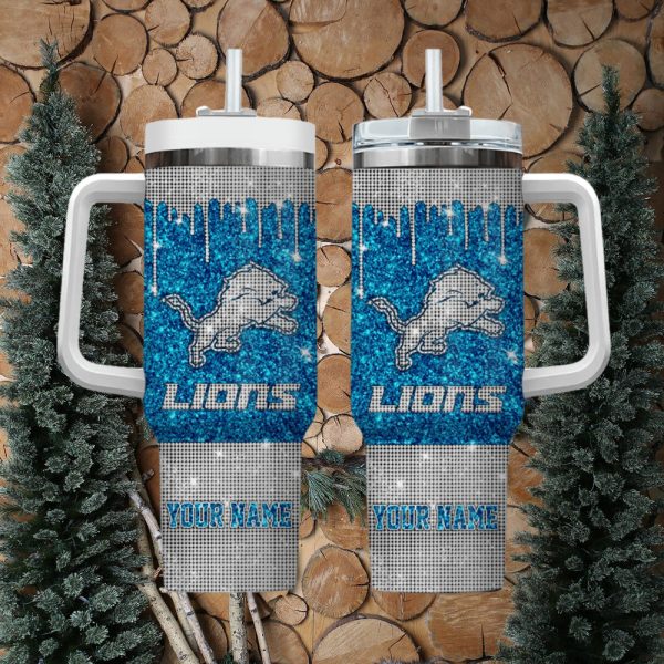 Detroit Lions NFL Custom Stanley Quencher 30oz-40oz Stainless Steel Tumbler Hot And Cold Tumbler - Image 2