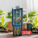 Detroit Lions NFL Golden Logos US Flag Custom Stanley Quencher 30oz-40oz Stainless Steel Tumbler Hot And Cold Tumbler