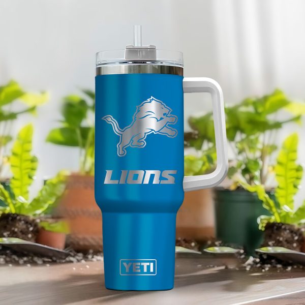 Detroit Lions NFL Laser Engraved Effect Custom Stanley Quencher 30oz-40oz Stainless Steel Tumbler Hot And Cold Tumbler - Image 2