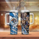 Detroit Lions Mascot Custom Stanley Quencher 30oz-40oz Stainless Steel Tumbler Hot And Cold Tumbler