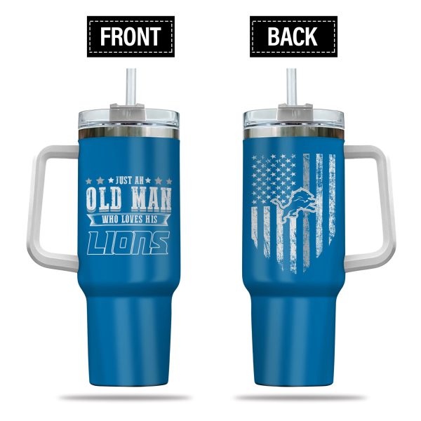 Detroit Lions NFL Custom Stanley Quencher 30oz-40oz Stainless Steel Tumbler Hot And Cold Tumbler