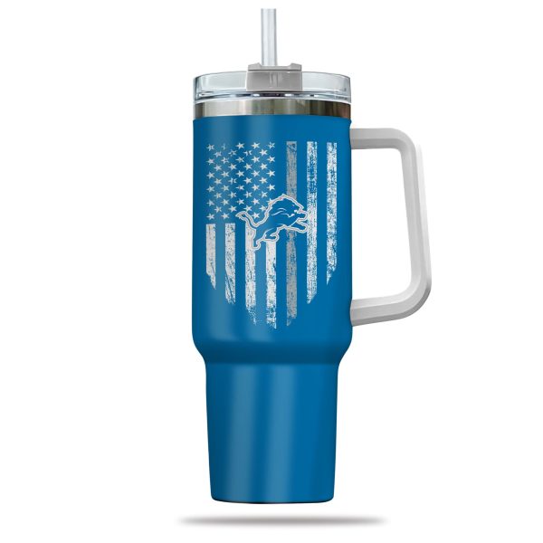 Detroit Lions NFL Custom Stanley Quencher 30oz-40oz Stainless Steel Tumbler Hot And Cold Tumbler - Image 2
