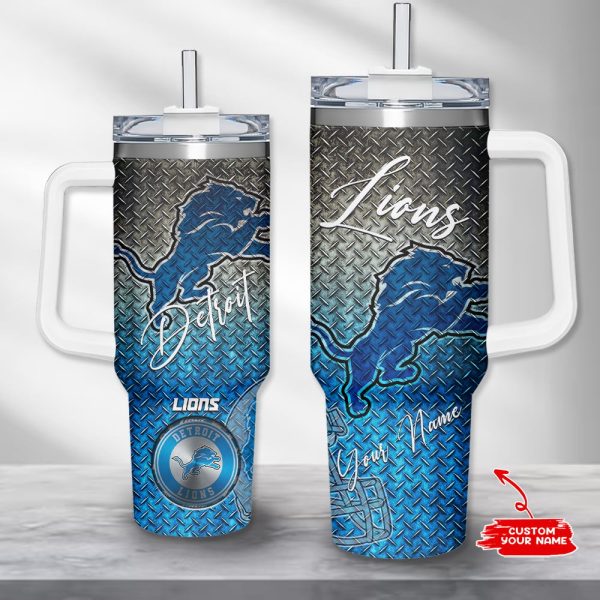 Detroit Lions NFL Custom Stanley Quencher 30oz-40oz Stainless Steel Tumbler Hot And Cold Tumbler