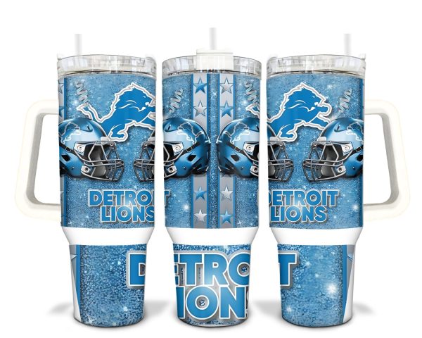 Detroit Lions NFL Custom Stanley Quencher 30oz-40oz Stainless Steel Tumbler Hot And Cold Tumbler
