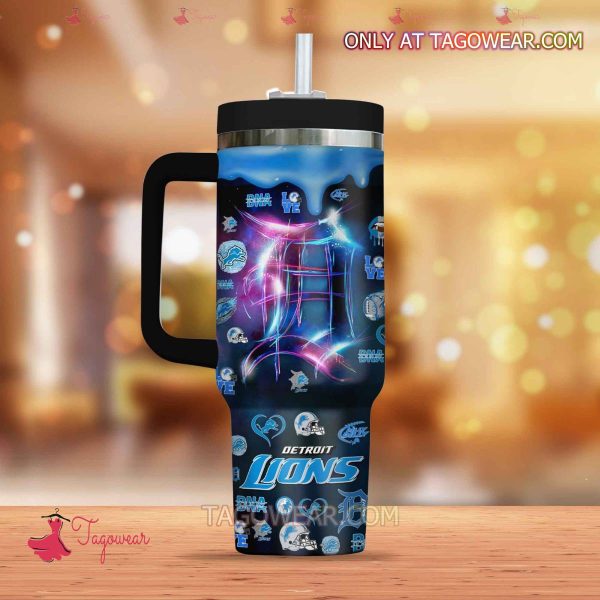 Detroit Lions NFL Custom Stanley Quencher 30oz-40oz Stainless Steel Tumbler Hot And Cold Tumbler - Image 2