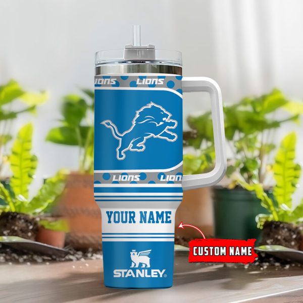 Detroit Lions NFL Custom Stanley Quencher 30oz-40oz Stainless Steel Tumbler Hot And Cold Tumbler - Image 2
