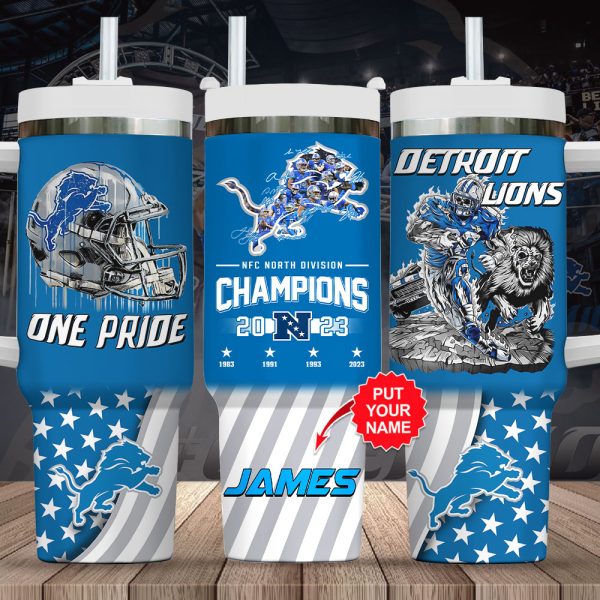 Detroit Lions NFL Custom Stanley Quencher 30oz-40oz Stainless Steel Tumbler Hot And Cold Tumbler