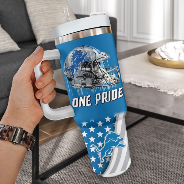 Detroit Lions NFL Custom Stanley Quencher 30oz-40oz Stainless Steel Tumbler Hot And Cold Tumbler - Image 2