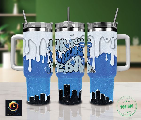 Detroit Lions NFL Glitter Custom Stanley Quencher 30oz-40oz Stainless Steel Tumbler Hot And Cold Tumbler