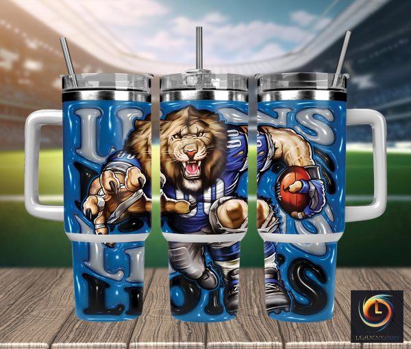 Detroit Lions NFL Mascot Custom Stanley Quencher 30oz-40oz Stainless Steel Tumbler Hot And Cold Tumbler