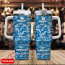 Detroit Lions NFL Camouflage Custom Stanley Quencher 30oz-40oz Stainless Steel Tumbler Hot And Cold Tumbler