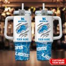 Detroit Lions NFL Custom Stanley Quencher 30oz-40oz Stainless Steel Tumbler Hot And Cold Tumbler