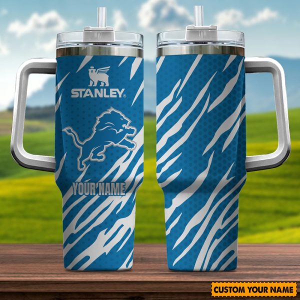 Detroit Lions NFL Custom Stanley Quencher 30oz-40oz Stainless Steel Tumbler Hot And Cold Tumbler