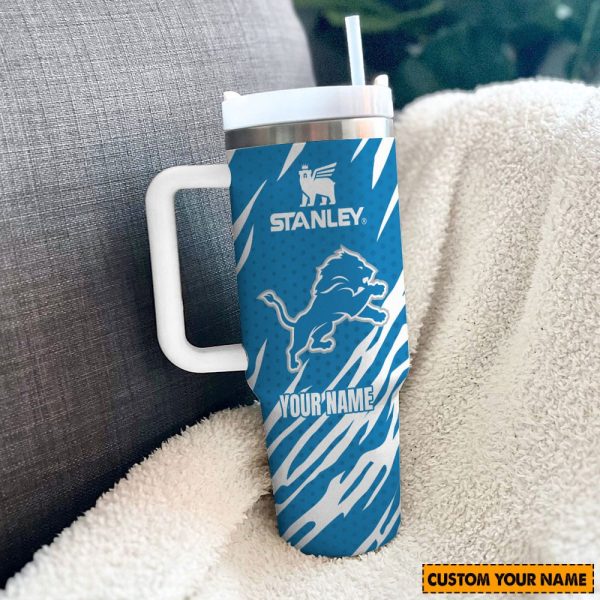 Detroit Lions NFL Custom Stanley Quencher 30oz-40oz Stainless Steel Tumbler Hot And Cold Tumbler - Image 2