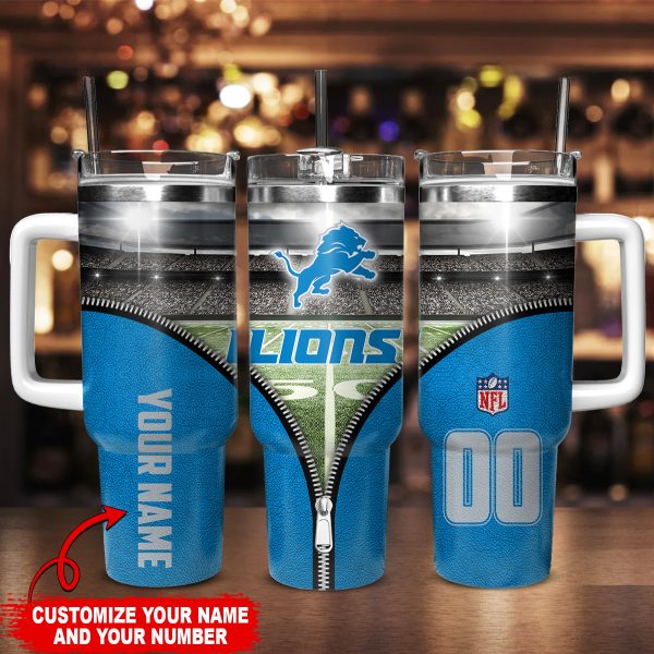 Detroit Lions NFL Custom Stanley Quencher 30oz-40oz Stainless Steel Tumbler Hot And Cold Tumbler - Image 2