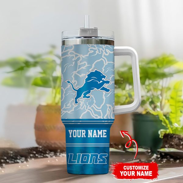 Detroit Lions NFL Custom Stanley Quencher 30oz-40oz Stainless Steel Tumbler Hot And Cold Tumbler - Image 2