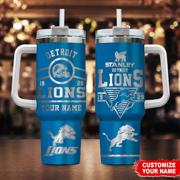 Detroit Lions NFL Custom Stanley Quencher 30oz-40oz Stainless Steel Tumbler Hot And Cold Tumbler