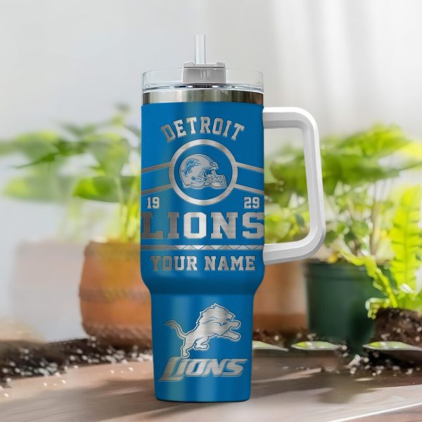 Detroit Lions NFL Custom Stanley Quencher 30oz-40oz Stainless Steel Tumbler Hot And Cold Tumbler - Image 2