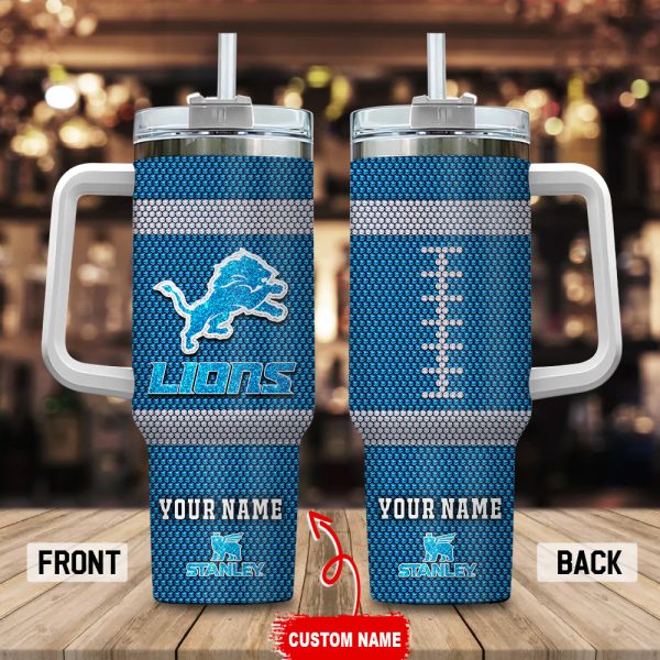 Detroit Lions NFL Crystal Custom Stanley Quencher 30oz-40oz Stainless Steel Tumbler Hot And Cold Tumbler