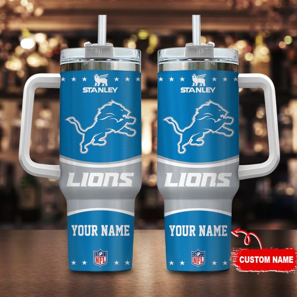 Detroit Lions NFL Custom Stanley Quencher 30oz-40oz Stainless Steel Tumbler Hot And Cold Tumbler