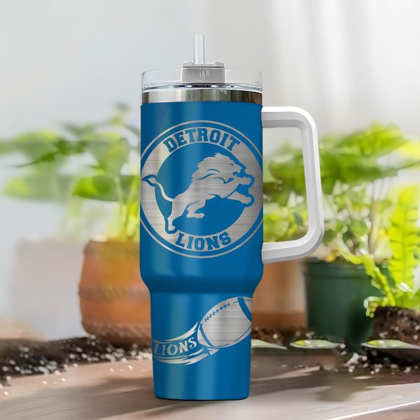Detroit Lions NFL Custom Stanley Quencher 30oz-40oz Stainless Steel Tumbler Hot And Cold Tumbler - Image 2