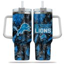 Detroit Lions NFL Hunting Custom Stanley Quencher 30oz-40oz Stainless Steel Tumbler Hot And Cold Tumbler