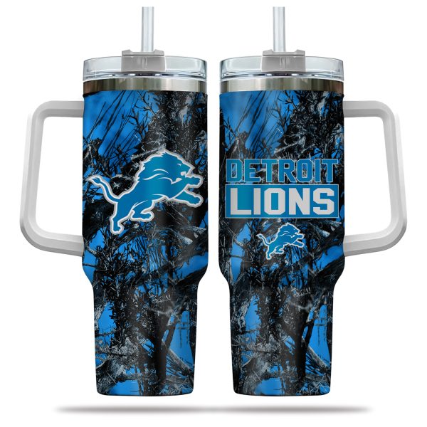 Detroit Lions NFL Hunting Custom Stanley Quencher 30oz-40oz Stainless Steel Tumbler Hot And Cold Tumbler