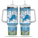 Detroit Lions NFL Glitter Custom Stanley Quencher 30oz-40oz Stainless Steel Tumbler Hot And Cold Tumbler