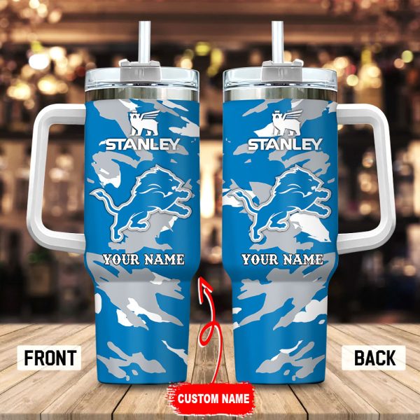 Detroit Lions NFL Custom Stanley Quencher 30oz-40oz Stainless Steel Tumbler Hot And Cold Tumbler